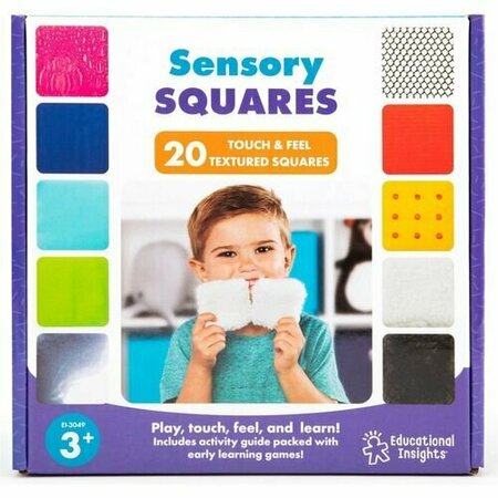EDUCATIONAL INSIGHTS Textured Toys, Squares, f/Kids, 20 Squares, Multi EII3049